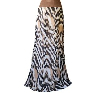 JONES NEW YORK Maxi Skirt Animal Print Lined Neutral Classic Size 16 Fall